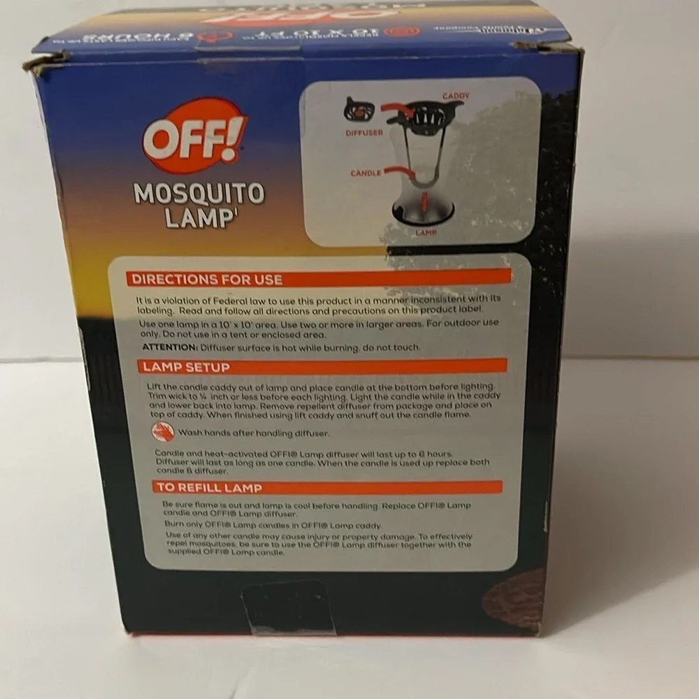 OFF Mosquito Lamp Refillable Repels Mosquitoes 10x10ft Lamp Diffuser Candle‎